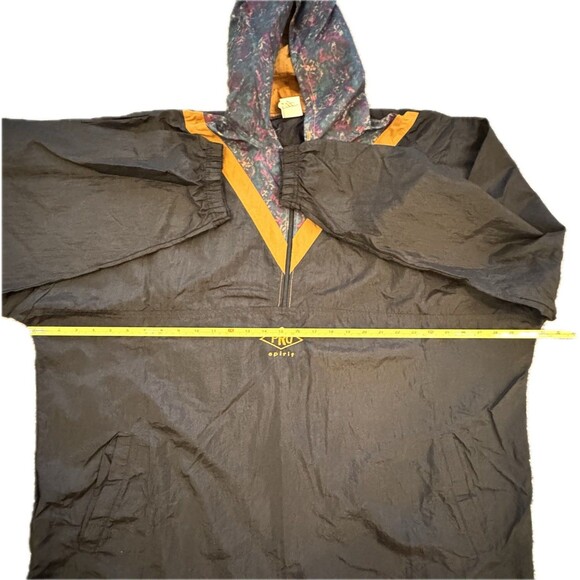 Vintage Pro Spirit 1/2 Zip Windbreaker Jacket Men’s XL Black – Retro 90s Style - Picture 4 of 10